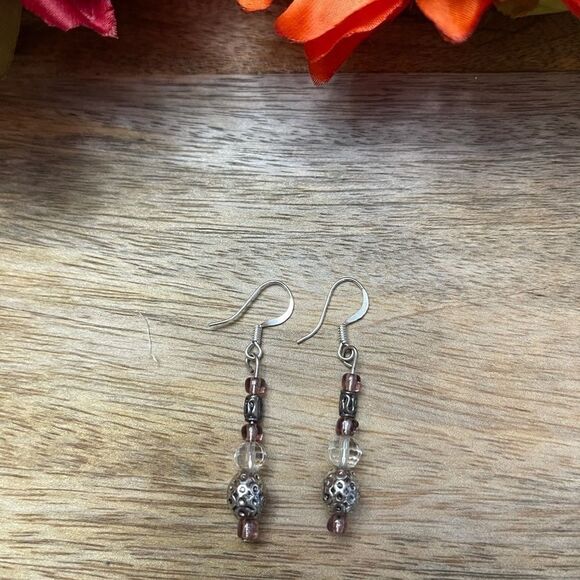 Glass Bead Handmade Earrings NWOT - Picture 2 of 2